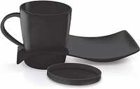 MILTON Coffee and Cookies Melamine Server, Set of 3, Black