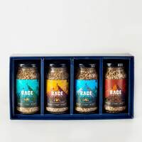 Rage Coffee Gift Box of 4 Flavours - Hazelnut, Chocolate, Caramel, Butterscotch (Granule, 50 GMS Each)