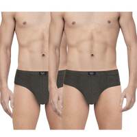 Pepe Jeans Innerwear Men's Solid Cotton Antibacterial Brief (Pack of 2) Charcoal Melange
