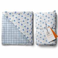 Kiddery Yatch | Luxury Muslin Blanket | Dohar | 100% Muslin Cotton | Breathable | Soft | Used for Nursing | Crib Blanket | Stroller Cover | Newborn & Toddler | Edition Boys | 107cm x 103cm