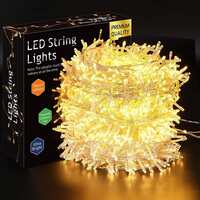 Limited-time deal: Gesto Warm White Led Serial String Lights – Waterproof Copper Wire Golden Lights for Home Decoration | Yellow Light for Diwali Decoration,Lights for Balcony Outdoor,Christmas – (19 Meter | Pack of 1)