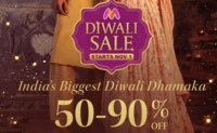 Myntra Diwali Sale -  Up To  90% Off &12% Discount With HDFC Cards 