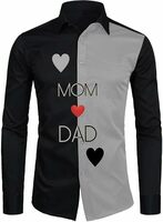 Niza Fashion Men's Premium Digital Printed Unstitched Shirt Fabric for Men PolyBlend Material 2.25m Shirt Piece Cloth(MOMDAD)