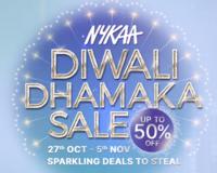 Nykaa Diwali Dhamaka Sale-Up to 50% Off (27th Oct-5th Nov)
