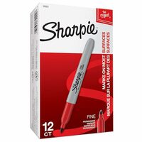 SHARPIE Red Permanent Marker Fine Tip for Precise Writing |Suitable for Multipurpose Usage|Pack of 12