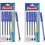 Reynolds JIFFY GEL 5 PEN BAG - PACK OF 2 | BLUE I Lightweight Gel Pen With Comfortable Grip for Extra Smooth Writing I School and Office Stationery | 0.5mm Tip Size | Pen for BTS