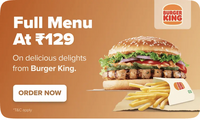 Burger king full menu at 129 flat