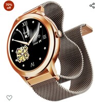 boAt Newly Launched Enigma R32 with 1.32" HD Display, Bluetooth Calling,Luxurious Metal Body&Metal Mesh Strap, Female Health Tracker, 100+ Cloud Watch Faces, HR & SpO2 Monitoring, IP67(Classic Gold) 