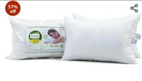 Limited-time deal: Recron Certified Dream Fibre Pillow (16X24, Fiber;Microfiber, White, Pack Of 2) 