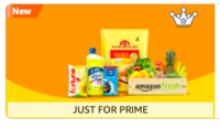Amazon Fresh Get Flat ₹200 cashback Min order: ₹1799 Get Flat ₹100 cashback Min order: ₹999