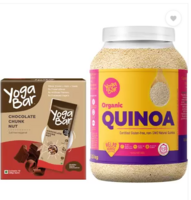 Yogabar Chocolate Chunk Energy Bar (Pack Of 6)+ Organic Quinoa 1.5kg Plastic Bottle  (2 x 940 g)