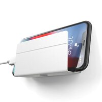 ELV Wall Mount Mobile Holder, Mobile Stand for All Smartphones with Strong Adhesive Strips, Compatible with iPhone, Smartphone and Mini Tablet - White, Black