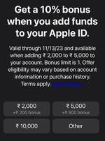 Appstore 10% Bonus on topup