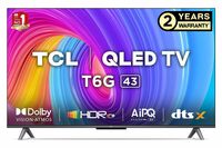 TCL 108 cm (43 inches) 4K Ultra HD Smart QLED Google TV 43T6G (Black)