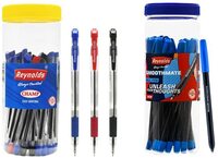 Reynolds 25 Pens Jar (18 PENS BLUE/ 4 PENS BLACK/ 3 PENS RED) 20 PENS JAR, BLUE Ball Pen