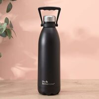 The Better Home Water Bottle 2 Litre | BPA Free Stainless Steel Double Wall Insualted Bottle | Hot and Cold Thermos Flask for Adults & Kids (Pack of 1, Black)
