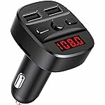 WeCool Smart T60 Bluetooth FM Transmitter for Music Streaming & Hands Free Calling, Car Bluetooth Device for Music System, Music Streaming from Smartphone or Micro SD or USB, Dual USB Charger Ports