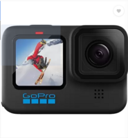 GoPro Hero 10 Waterproof with Front LCD and Touch Rear Screens, Sports and Action Camera (Black, 23 MP)
