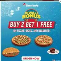 Domino's Diwali Bonus - Buy 2 Get 1 Free on Pizzas, Sides and more!