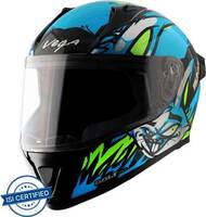 VEGA Bolt Bunny Motorbike Helmet  (Black Neon Blue)