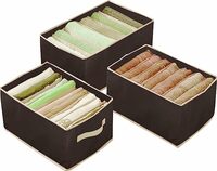 House of Quirk Non-Woven Set of 3 Wardrobe Clothes Organizer