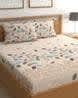 180 TC Leaf Printed Double Size Bedsheet with Pillow Covers 