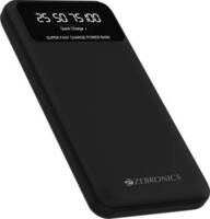 ZEBRONICS 10000 mAh Power Bank (20 W, Fast Charging) (Black, Lithium Polymer)