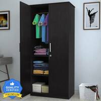 Flipkart Perfect Homes Julian Engineered Wood 2 Door Wardrobe  (Finish Color - American Espresso, Knock Down)