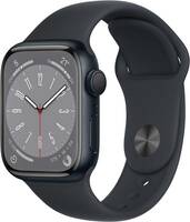 APPLE Watch Series 8, 41mm GPS ECG app, Temperature sensor, IPX6, Fall/Crash Detection  (Black Strap, Regular)