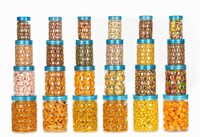 (Set of 24) Clazkit Plastic Pet Storage Jar and Container (Blue)