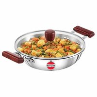 Hawkins 2.5 Litre Deep Fry Pan,Flat Bottom Induction Kadhai, Silver (SSD25G)