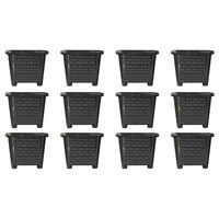 TrustBasket EarthBox-6 Square Plastic Planter Black (Set of 6) 