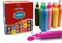 CraftVatika 12 Rangoli Colour Powder Tube Kit Diwali Decoration Items Bottles Tool Floor Art Rang for Home Navratri Pongal Pooja Mandir Decor (Pack of 12)