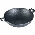 Wonderchef Forza 24 cm Cast-Iron Kadhai, Pre-Seasoned Cookware, Induction Friendly, 1.9L, 3.8mm