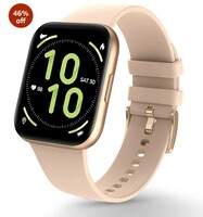 Pebble Pace Pro SmartWatch with 1.7 Bright HD Curved Display, Dedicated Dual Sensors for 24x7 SpO2 (PFB14, Golden Ivory)