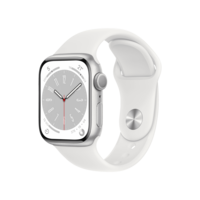 Apple Watch Series 8 GPS with Sports Band (45mm Retina LTPO OLED Display, Silver Aluminium Case)