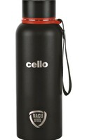 [100 coupon] Cello Duro Tuff Stainless Steel Series Kent Flask, 550ml Black | Hot and Cold Stainless Steel Water Bottle | Scratch Resistant DTP Coating Flask |Vacuum Insulated Bottle for Travel, Home, Office
