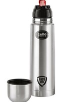 [150 Coupon] Cello Flipstyle Stainless Steel Vacuum Insulated Flask 1000ml| Hot and Cold Water Bottle with Flip lid | Double Walled Silver Bottle for Home, Office, Travel | Steel Thermos Bottle 1L