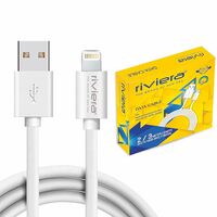 riviera USB to Lightning Fast Charging and Data Sync Cable Compatible with iPhone 13, 12,11, X, 8, 7, 6, 5, iPad Air, Pro, Mini (2 Meter, Pack of 1, White)