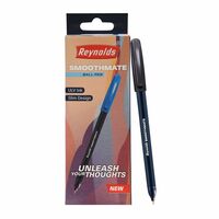 Reynolds SMOOTHMATE 10 CT BOX - BLACK | Ball Point Pen Set With Comfortable Grip | Pens For Writing | School and Office Stationery | Pens For Students | 0.7 mm Tip Size