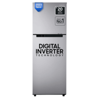 Lowest - SAMSUNG 236 Litres 2 Star Frost Free Double Door Refrigerator with Digital Inverter Technology (RT28C3032GS/HL, Gray Silver)