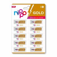 Nippo 3DG Gold AA Battery | 1.5 V | 24 Months Shelf Life | Leakproof | For Toys, Remotes, Clocks, Wireless Mouse - Pack of 10