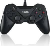RPM Euro Games PC Controller Wired Gamepad For PS3 / Windows XP/7/8/8.1/10 Only. With X & D Input. USB Gamepad (Black, For PC, PS3)