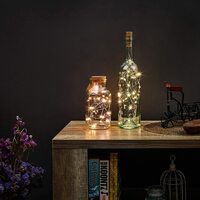 Solimo Wine Bottle String Lights, Copper Wire, Battery-Operated, 2 M (Warm White 20 LED)