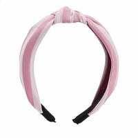 Amazon Brand - Solimo Women's Hair Band, Synthetic Headband for Women - Striped Pink