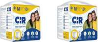 CIR Adult Diaper Pants, Medium (75-100 cm I 30” – 40”) I Unisex with Wetness Indicator I Odour Control I 10 hr Absorption-Protection I Goodness of Aloe Vera I 10 Units (Pack of 2)