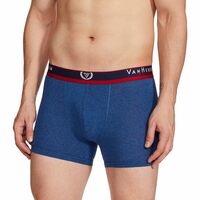 Van Heusen Men Trunks - Cotton Spandex - Jaspe Textured, Double Layer Gusset, Solid_70010_Dk Navy Jaspe_L