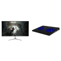 ZEBRONICS ZEB-A24FHD Ultra Slim LED Monitor with (24”) Wide Scree & ZEB-NC3300 USB Powered Laptop Cooling Pad