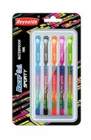 Reynolds Racer Gel Sporty 5 Ct Blisteri Lightweight Gel Pen With Comfortable Grip For Extra Smooth Writing I School And Office Stationery|0.5Mm Tip Size|Blue