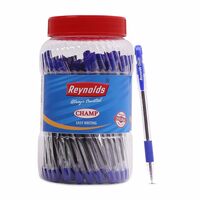 Reynolds Champ 40 CT Jar - Blue | School and Office Stationery | 0.7mm Tip Size | Pen for BTS